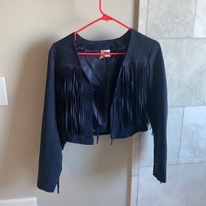 Blue fringe jacket